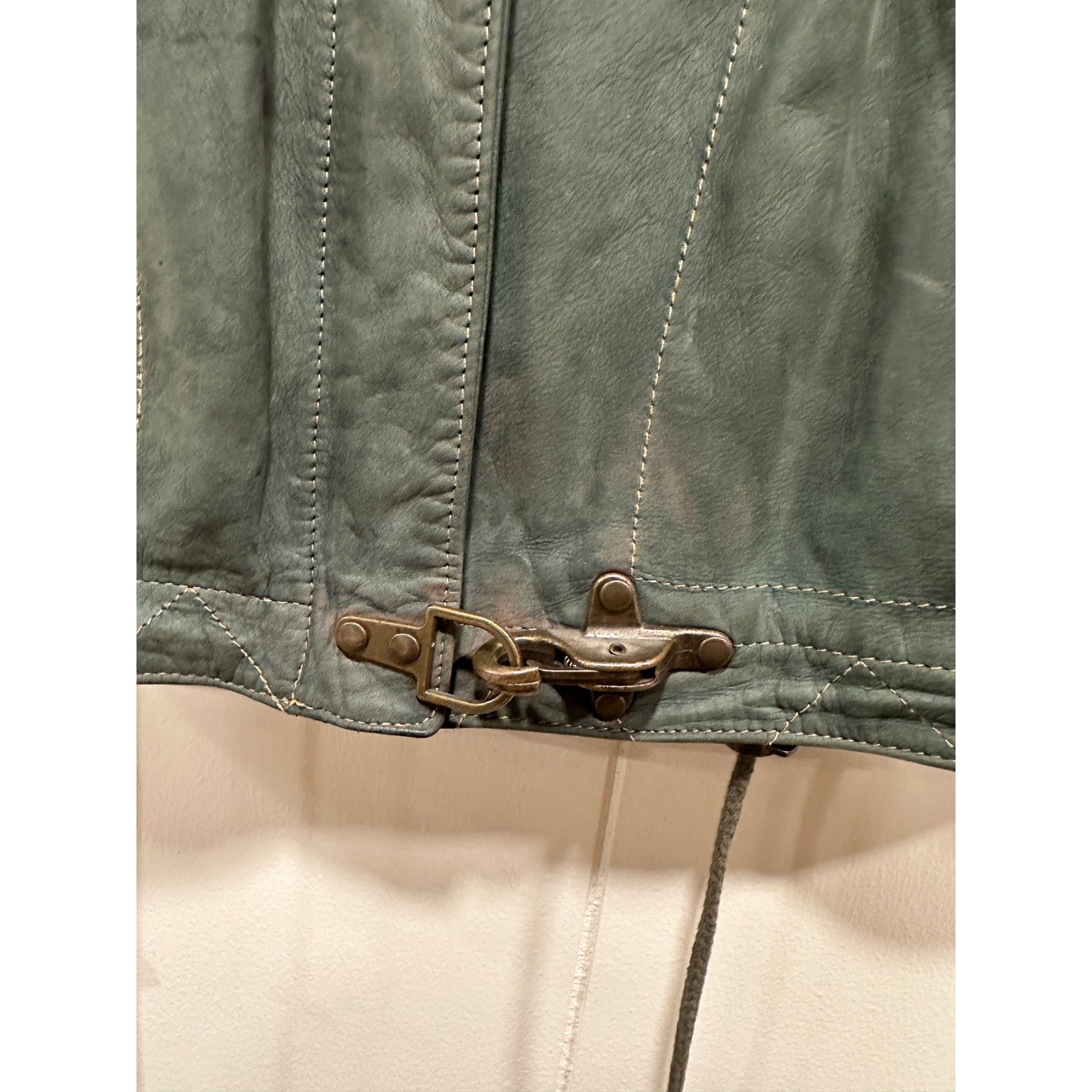 Vintage Lloyd Elliot Country Club Leather Jacket Green Womens M