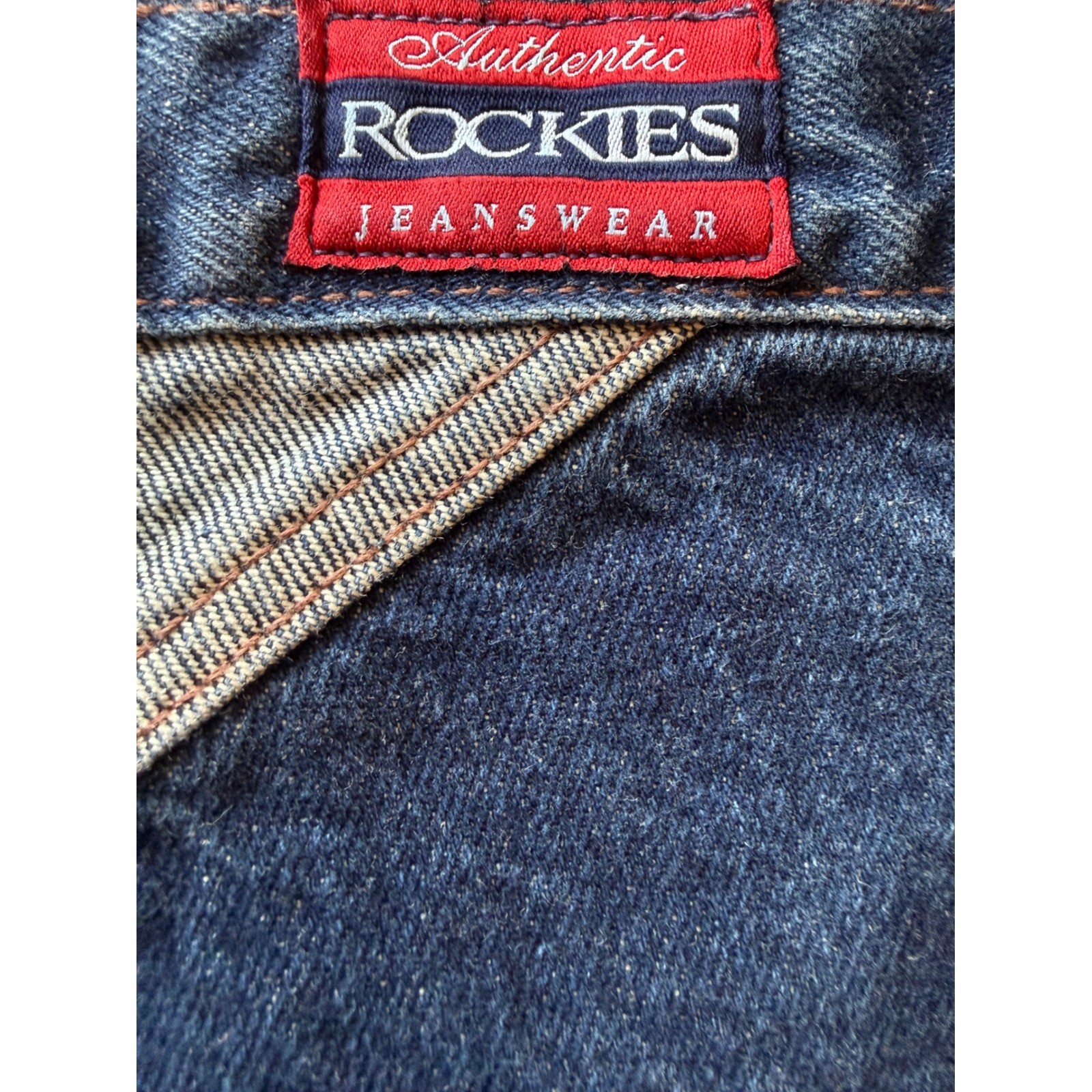 Vintage Rockies High Waisted Western Jeans Dark Wash Tapered Leg 19/20 38 x 36