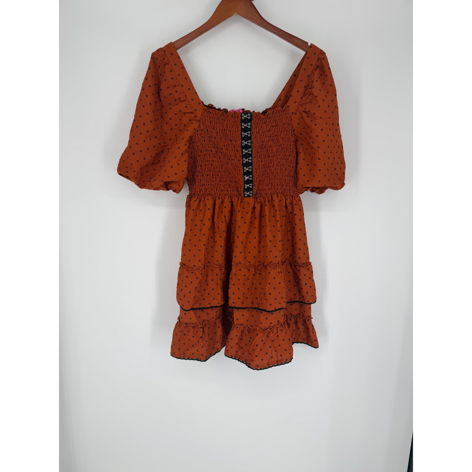 Betsey Johnson Womens Babydoll Dress XL Peasant Milkmaid Whimsigoth Halloween