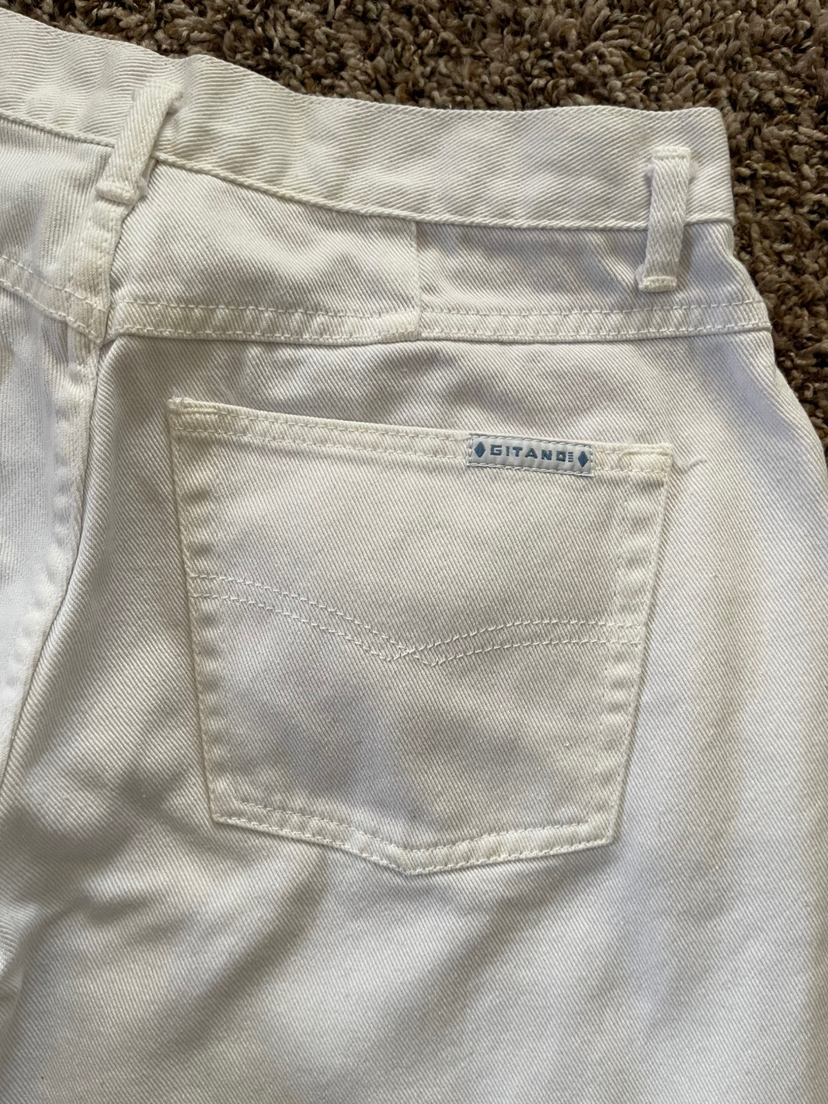 Vintage Gitano White Taper Barrel Mom Pants Size 16 Short 28 29