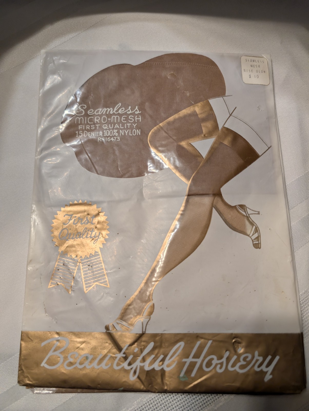 VTG Beautiful Hosiery Seamless Stockings Size 10 Rose Glow