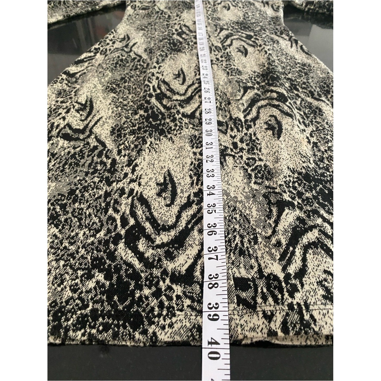 Roberto Cavalli Vintage Black Cream Snakeskin Wool Long Sleeve Dress Medium