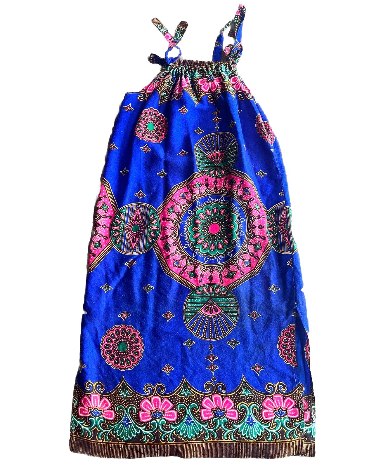 Vintage Dress Strap Midi Boho Summer Mod Hippie Psychedelic beach Small Medium 6