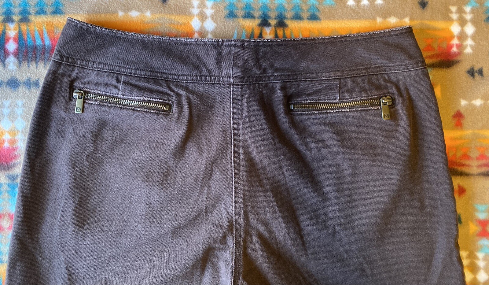 Michael Kors VTG Y2K Womens Flared Pant Size 14/28 Brown Low Rise Stretch Casual