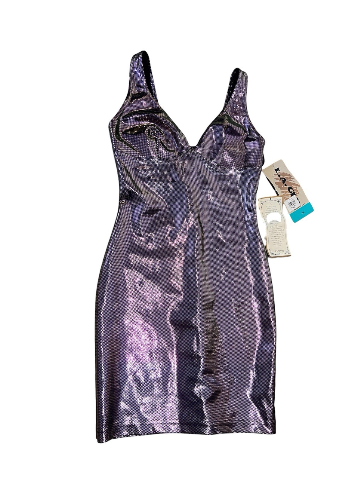 Vintage 90’s L.A Glo Shimmer Purple Dress Club Dance | Size 7-8 | New With Tags