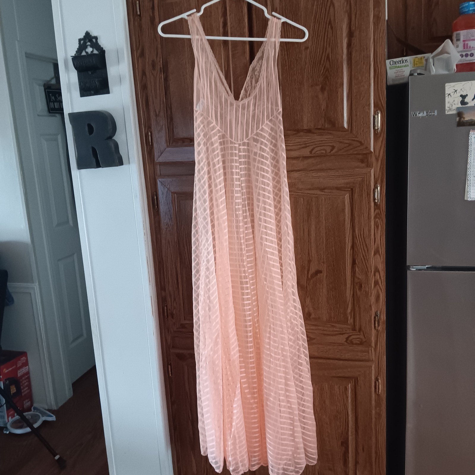 Glydons Peach Negligee Nightgown Nightie Hollywood USA