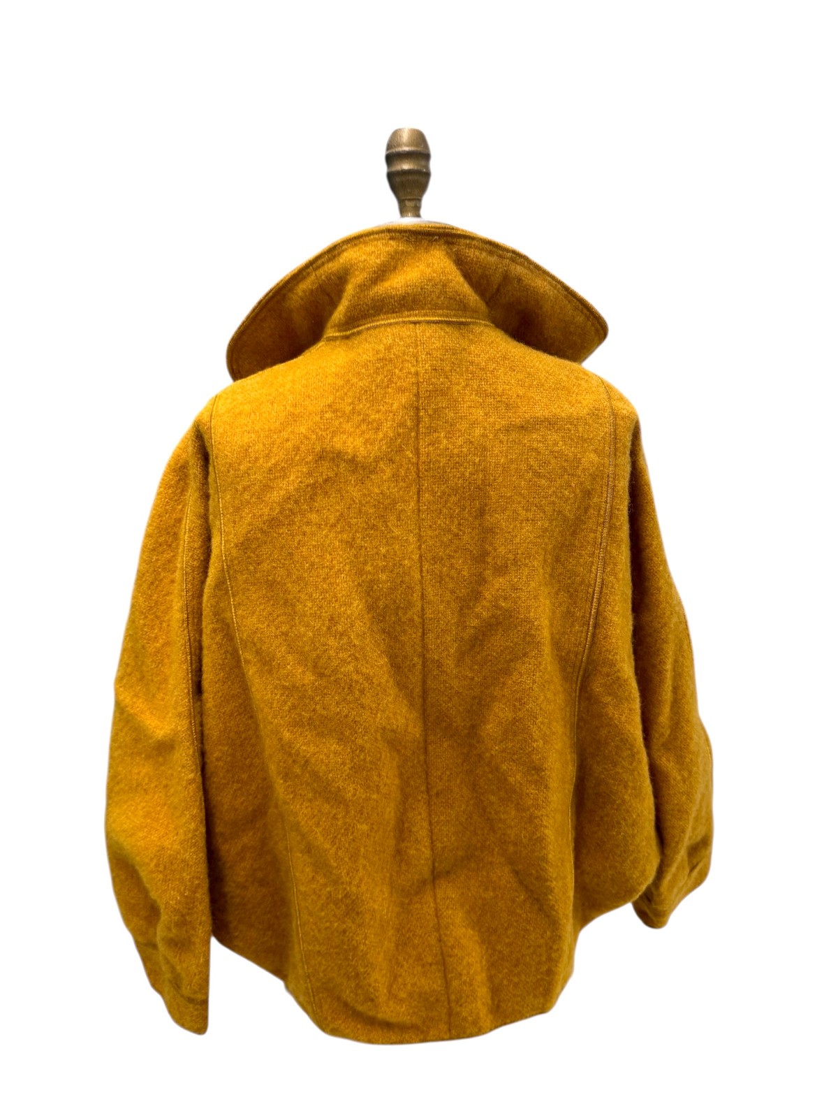 Vintage Mrs. H Winter Yellow Gold Dolman Sleeve Short Coat Small -Petite