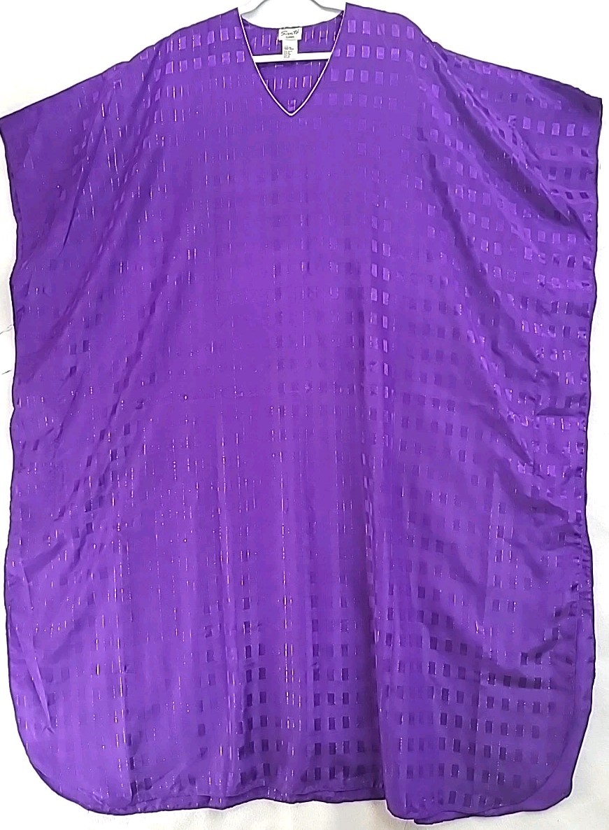 Vintage Santé Womens Purple Kaftan Free Size Resort Lounge Wear