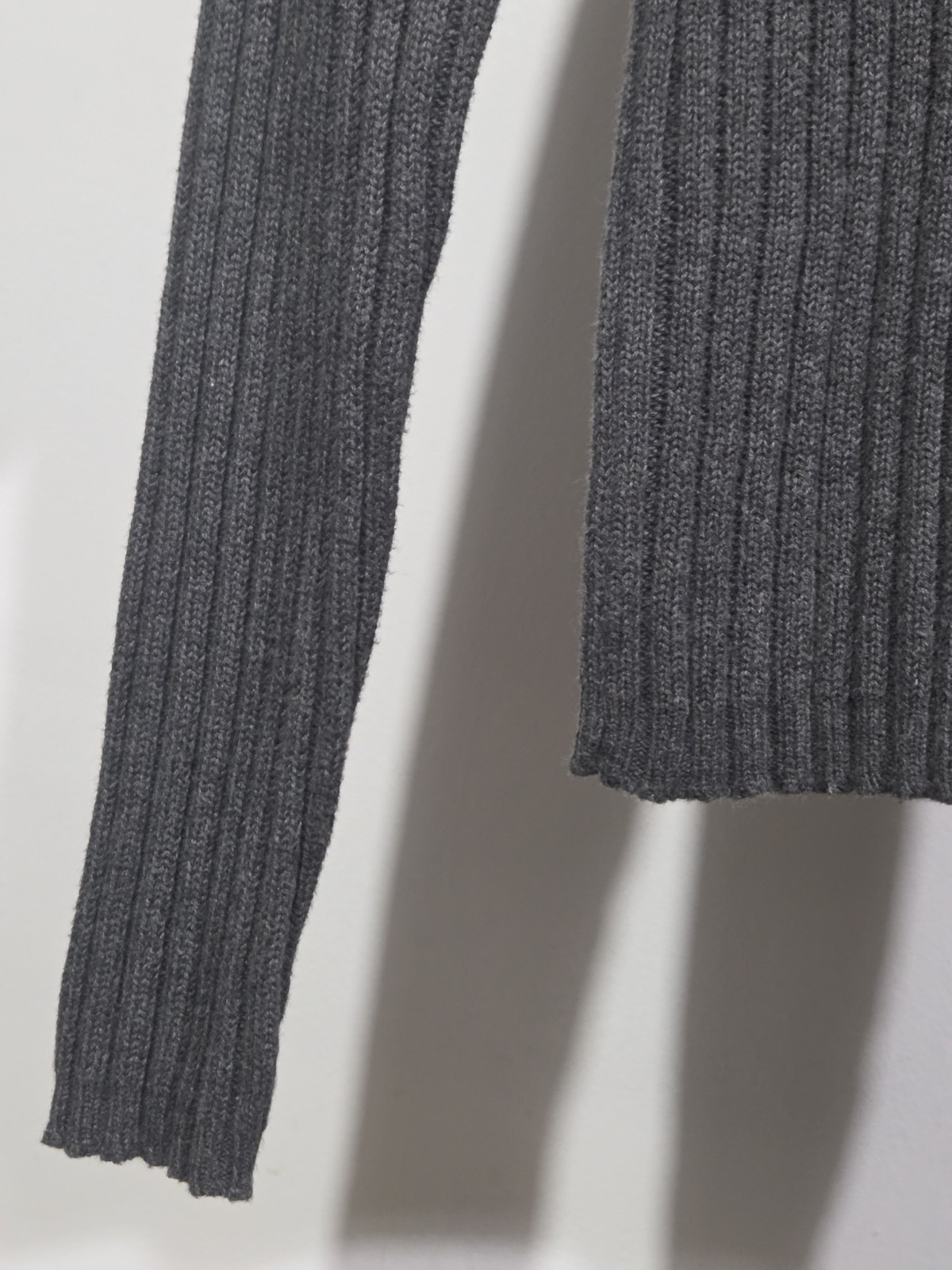 Jamie Scott Turtleneck Sweater Large Grey Womens Rib Knit 100% Cotton