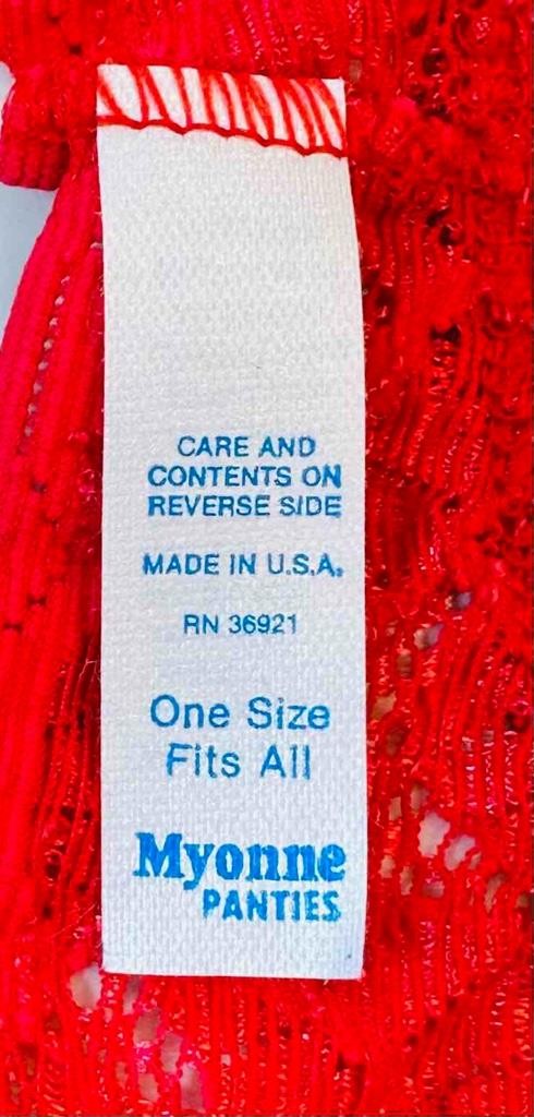 MYONNE Vintage Red Chantilly Lace Bikini Panties Panty One Size Fits All