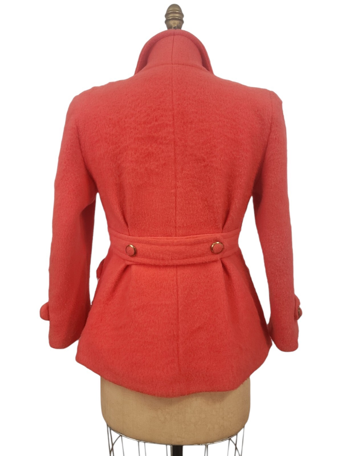 Vtg 40s Princess Jacket Coat Pink M Lilli Ann Style Fuzzy Tailor Fit Flare Short