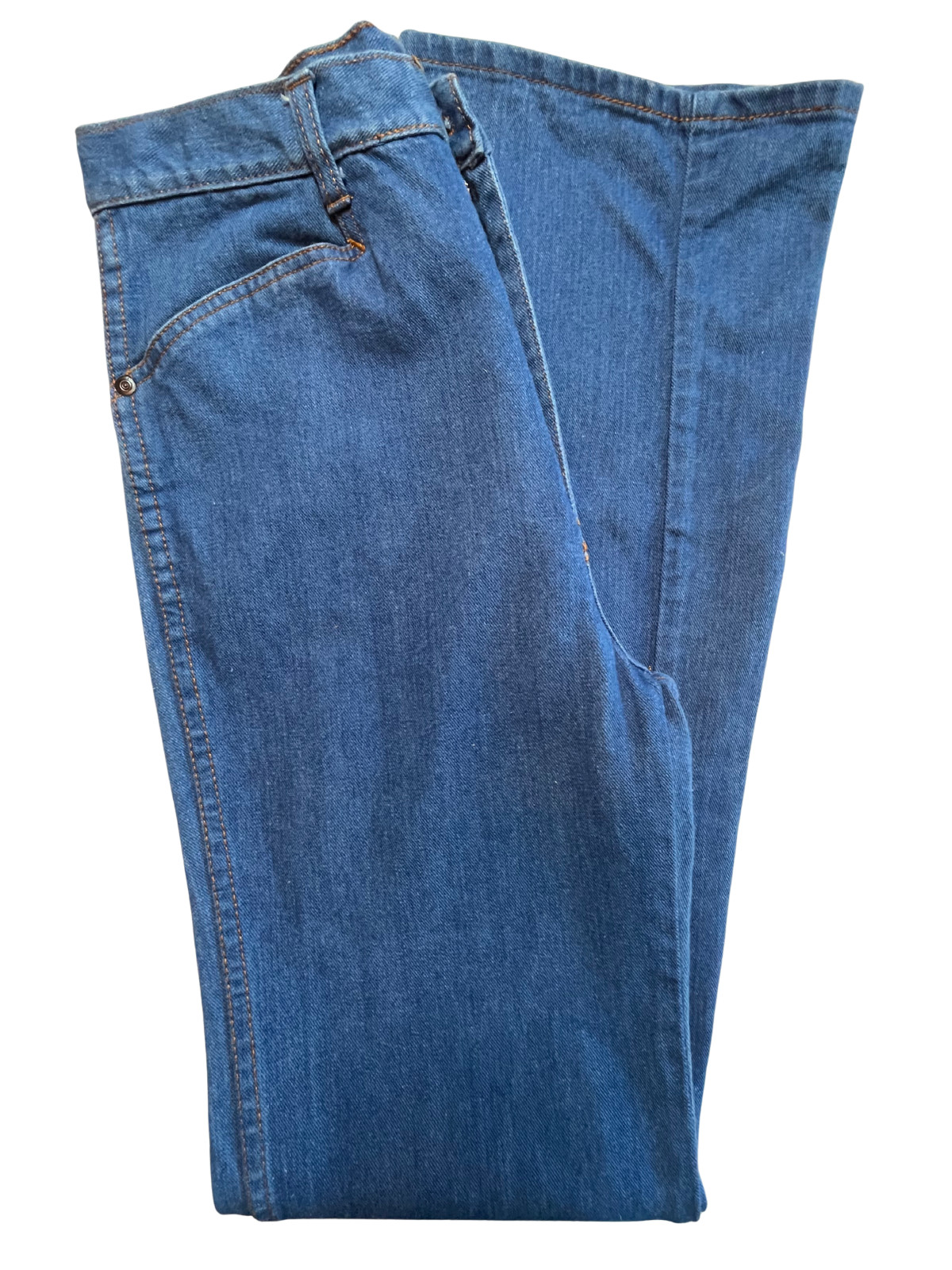 Vintage 80s Flared Jeans 29 34 Blue Cotton Tall Sears StyleWorks Western Grunge