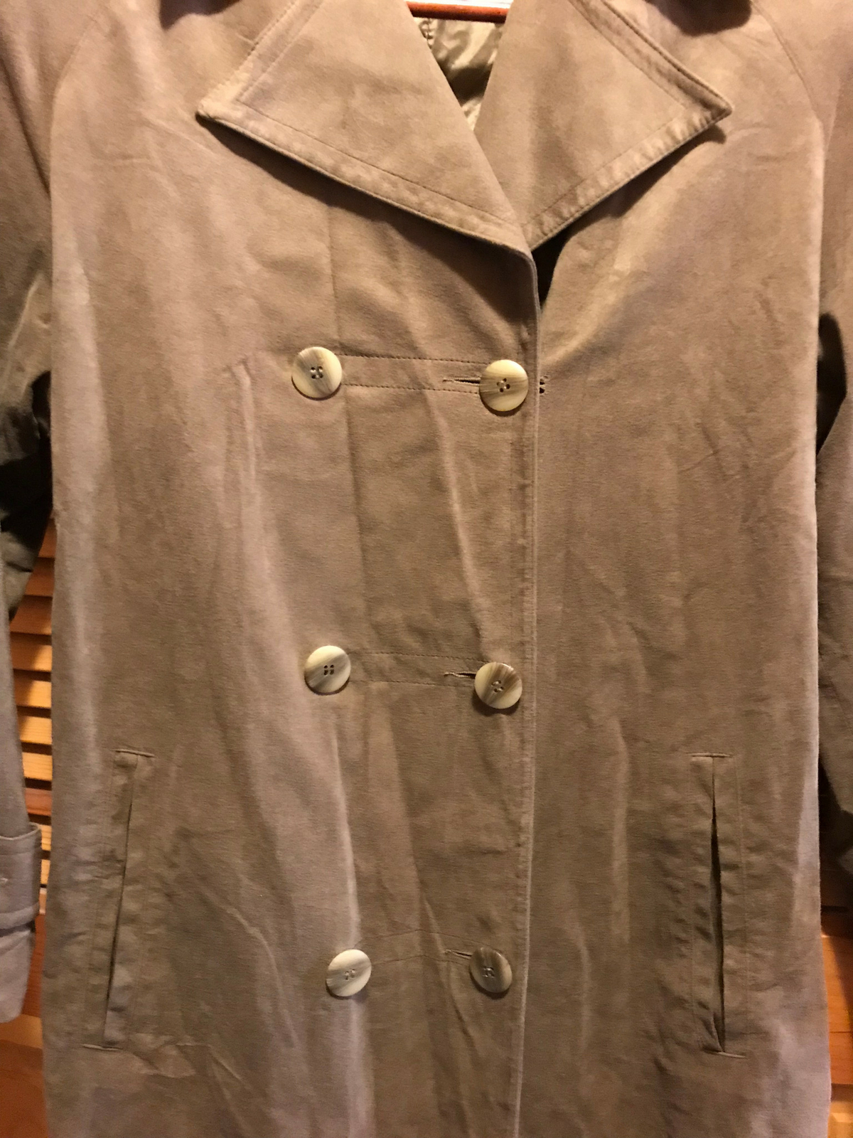 Vintage Count Romi LTD Ultra Suede Womans Double Breasted Trench Coat Sz 8 Brown