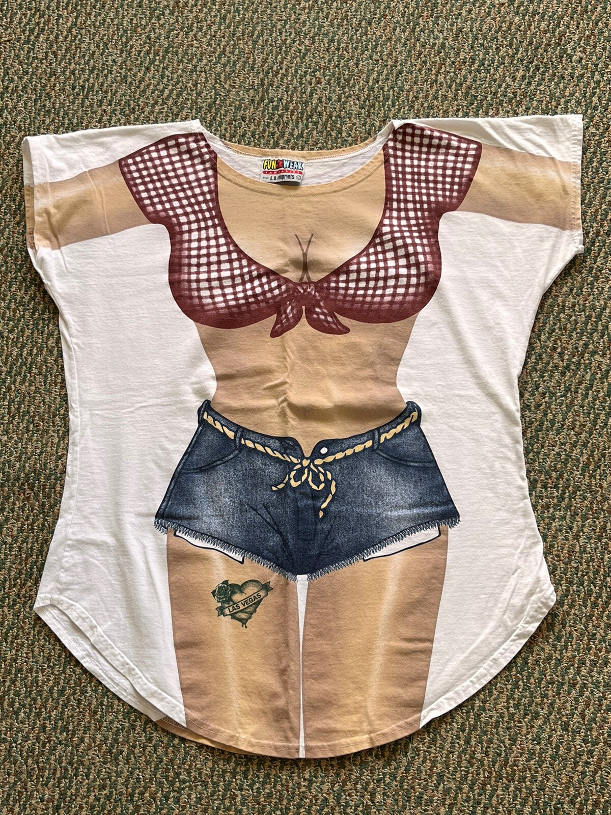 L.A. Imprints Daisy Duke Girl Beach Cover-Up Overall Print Graphic One Size