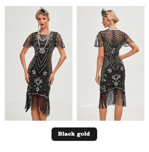1920s Flapper Dress Women’s Great Gatsby Color Sequin Tassel 20s Party Dress