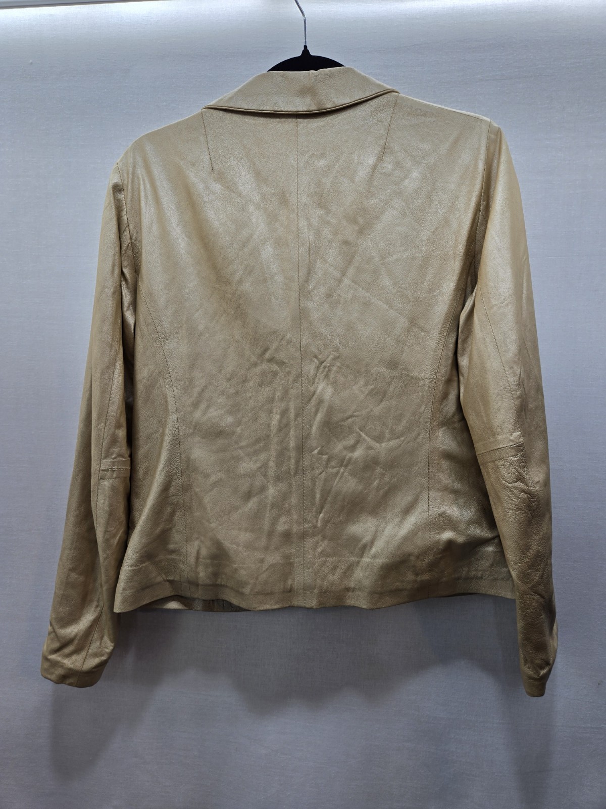 Vintage Remy Usa Leather Gold Jacket Beige Sz S Blazer Soft Womens
