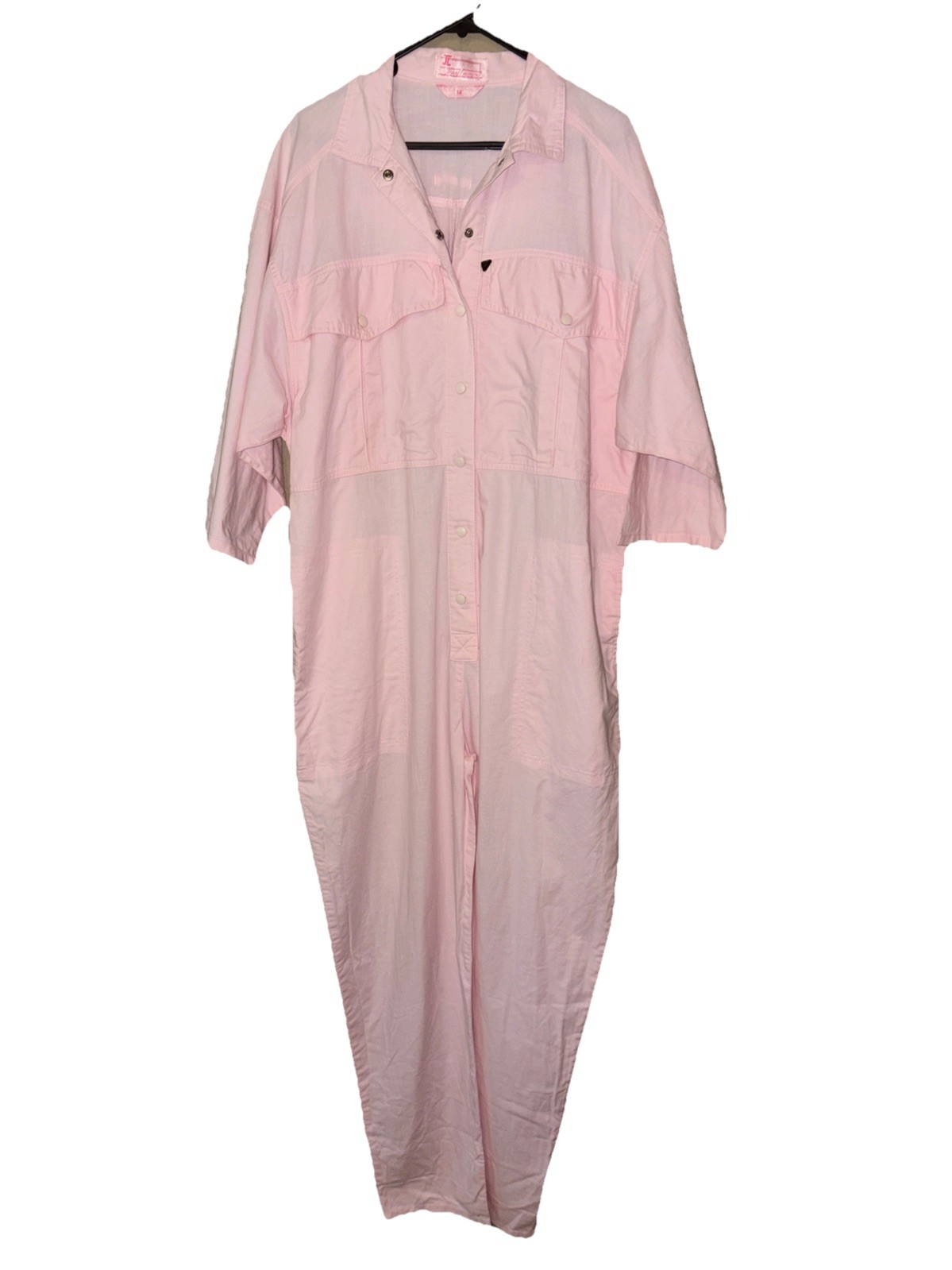Jean Laurent Vintage Size 14 Pink Jumpsuit Boiler suit True Vintage 80s