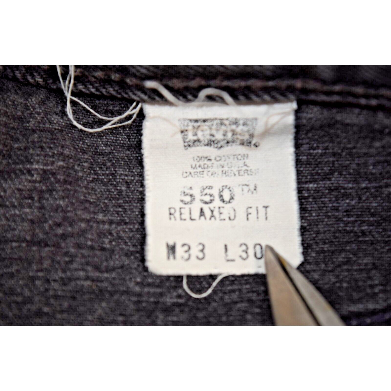 Vintage Levis 550 Jeans Black Relaxed Fit 33 x 30 Faded Black Made USA 1999