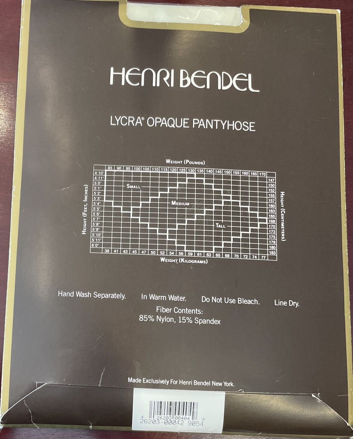 Henri Bendel New York Lycra Opaque Pantyhose MEDIUM~9054 Not Quite White – New