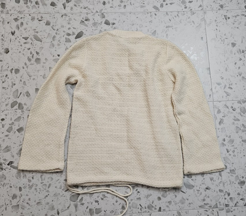 VTG Ecco Bay 1/4 Button Off-White Pullover Knitted Sweater Women’s S