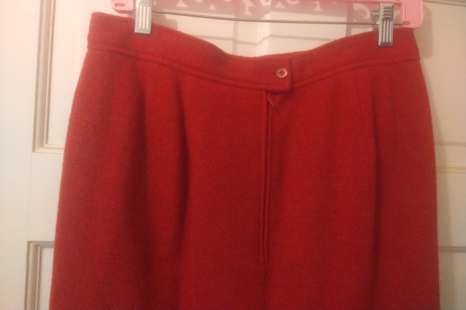 Vtg Ted Lapidus Paris Diffusion Red Skirt made in France Size 44 US 10 M Rare