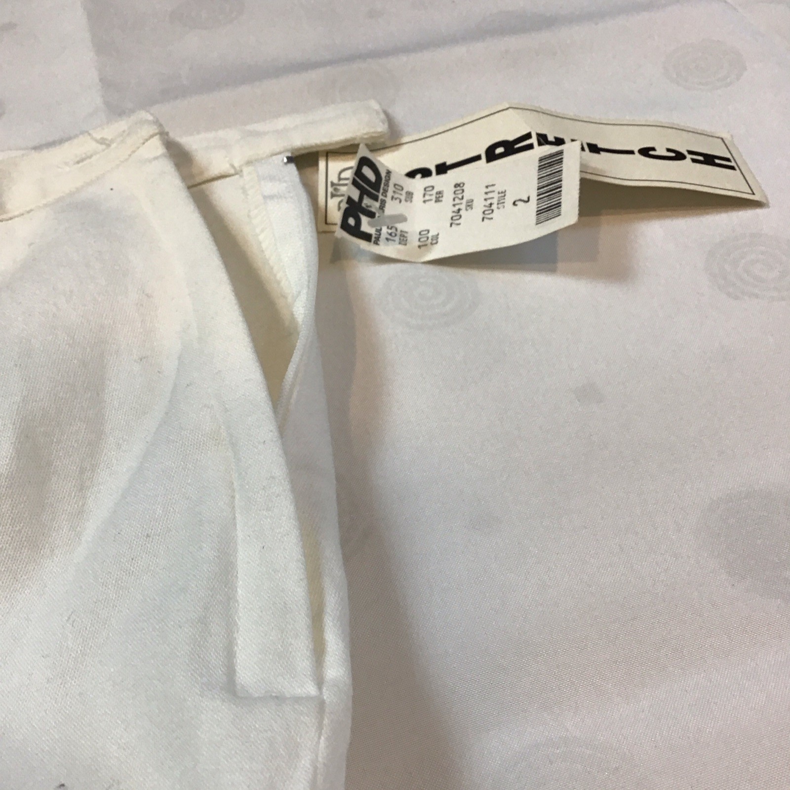 Paul Harris Design White Beaded Capri Cotton Pants Womens Size 2 USA Vintage 90s