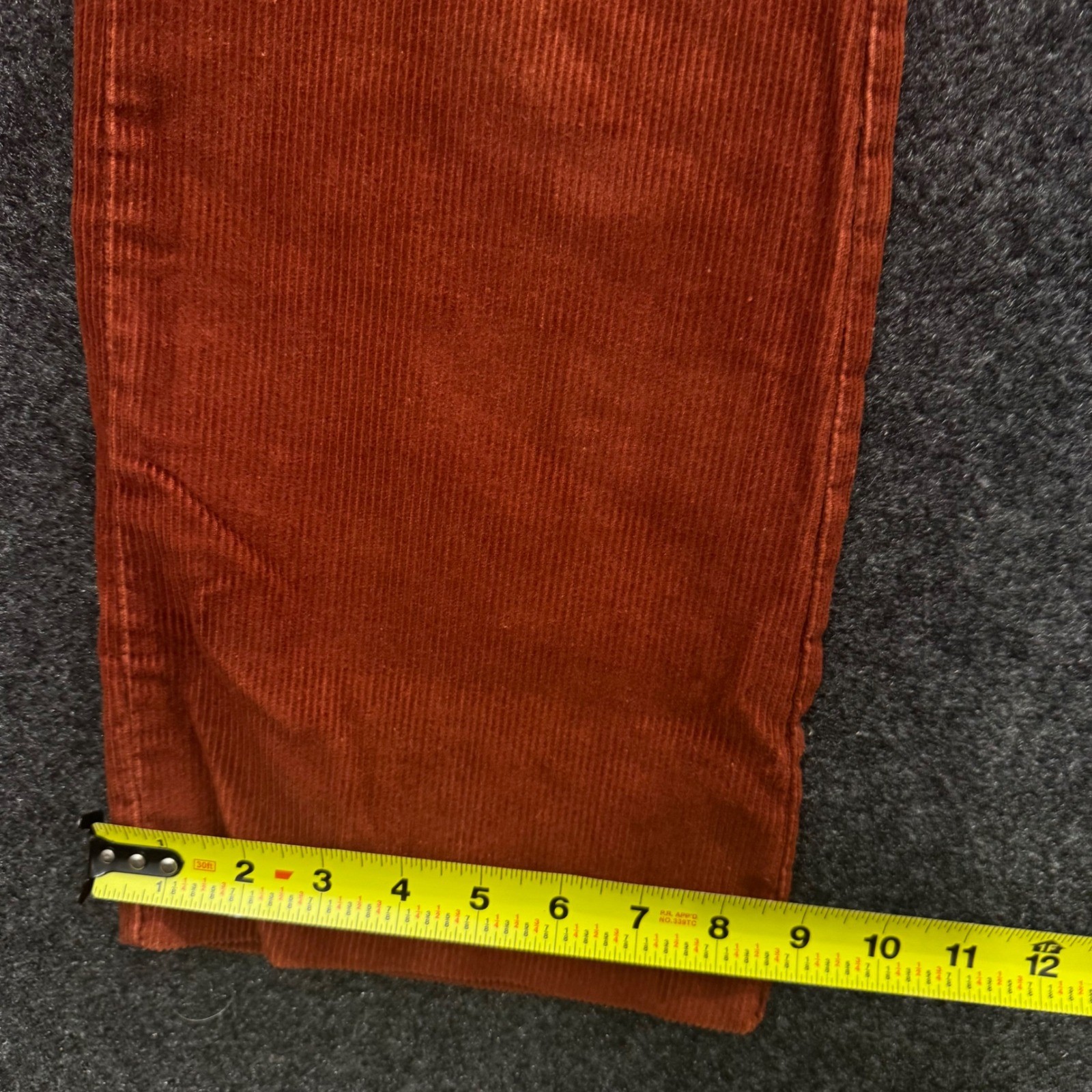 Vintage 70s Flare Corduroy Pants Rust Orange High Waisted Boho Trousers 25 Waist