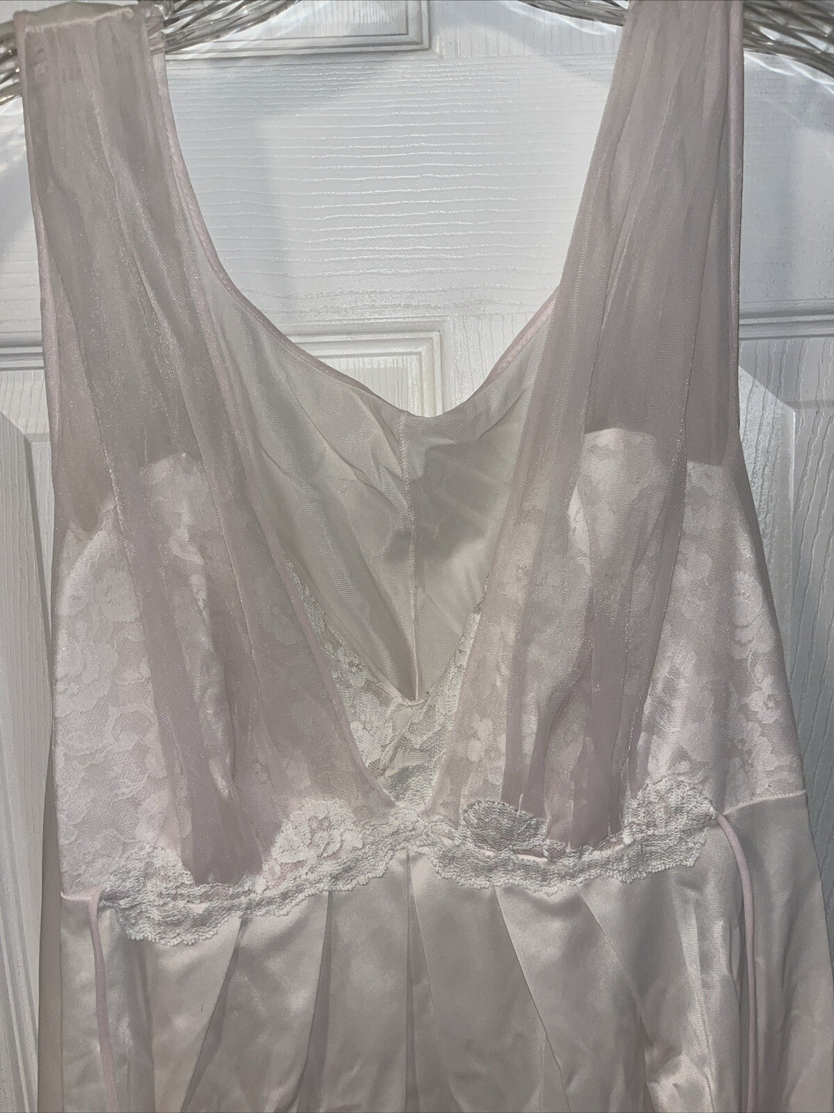 Vintage Gaymode Penneys pale pink Nightgown lace Nylon Medium