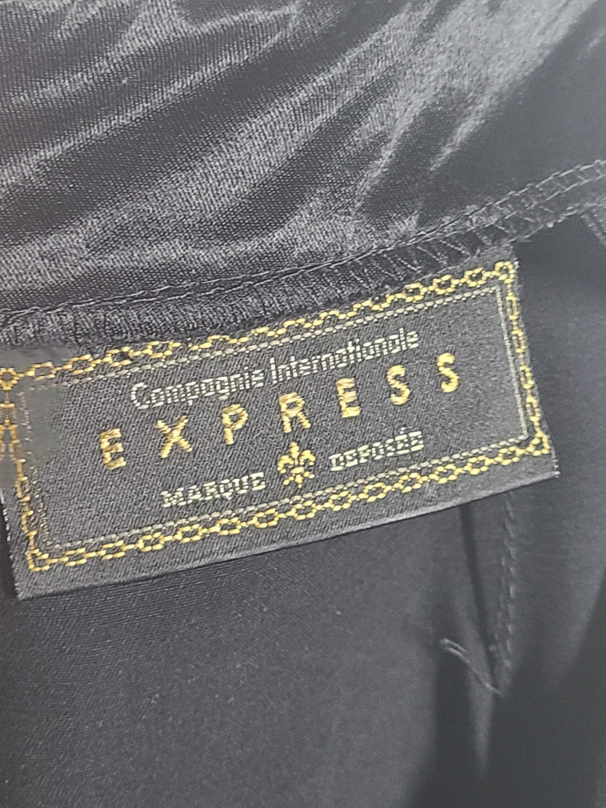 Vtg 1990s Express Black Satin Pants Wide Leg 5/6 31w Mall Brand y2k Evening
