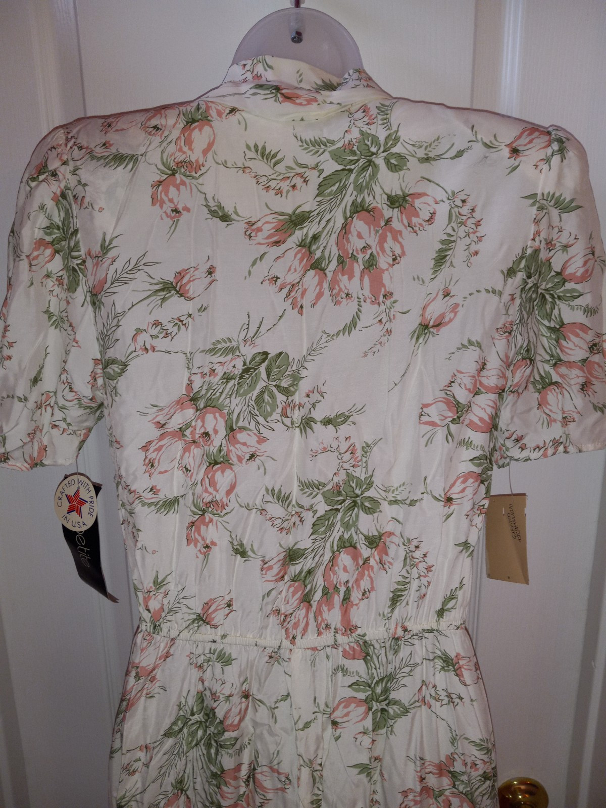 Vintage Carol Anderson Rose Bouquet Novelty Print Rayon Dress Cottagecore NWT