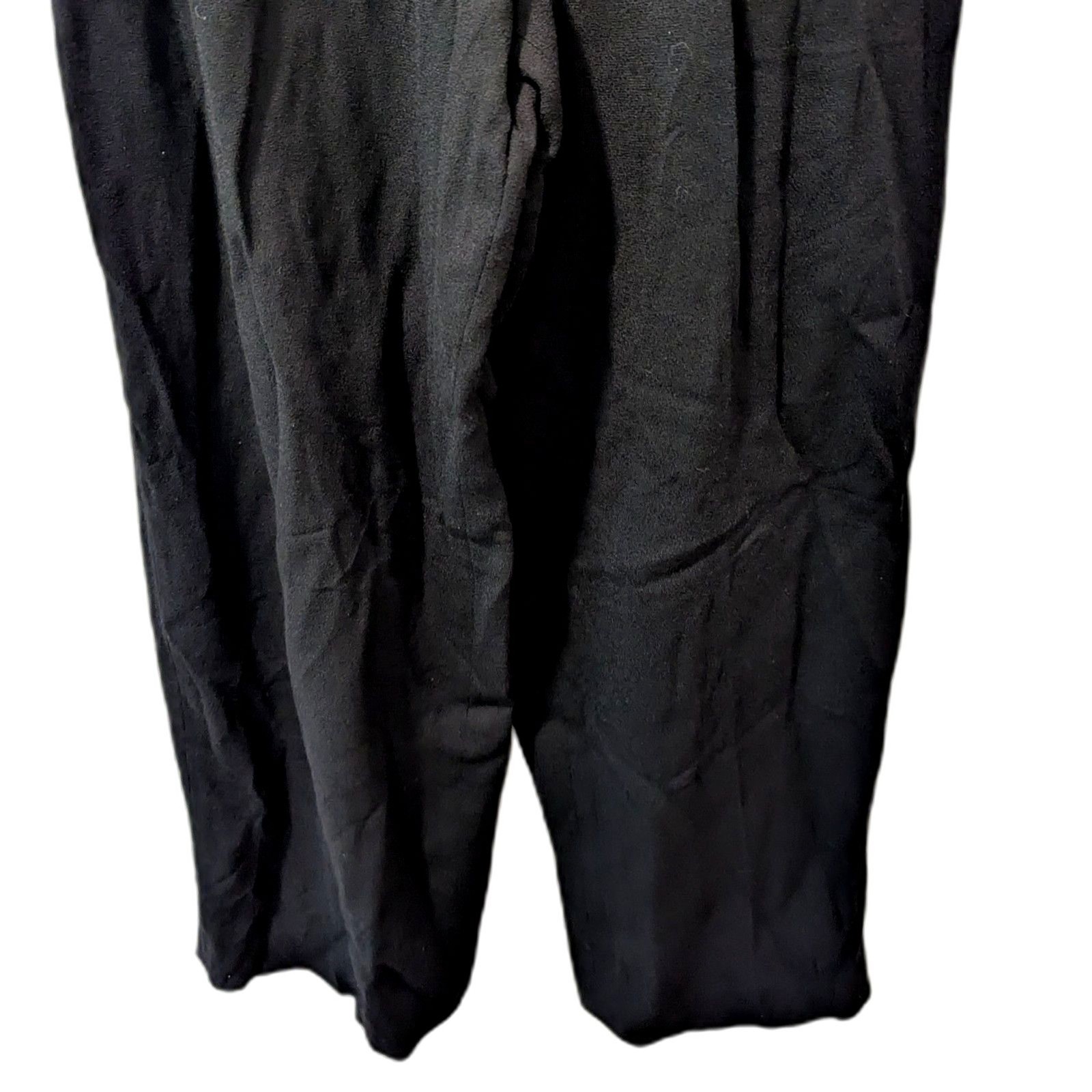 Vtg 90s Constance Saunders Wool Trousers Sz 4 High Waist Wide Leg Pants Black