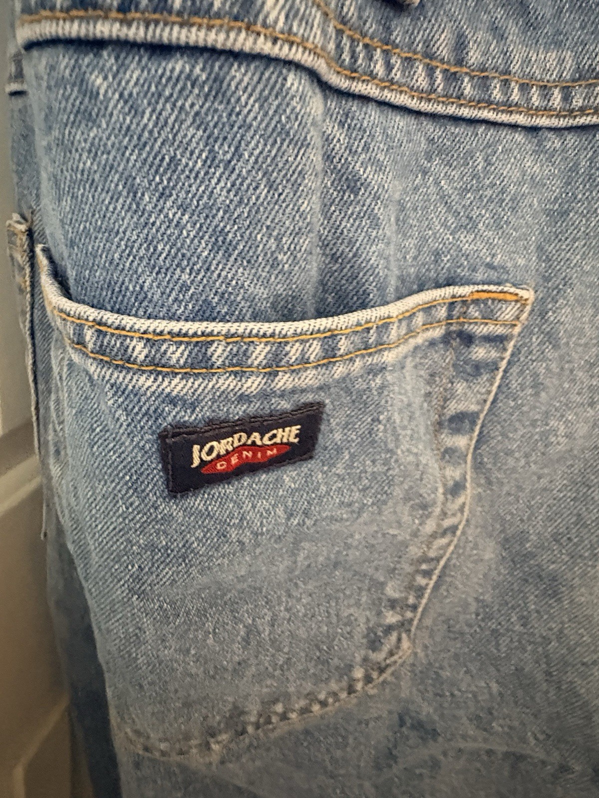 VTG 80s Jordace Bib Overalls Denim Dungarees With Embroidered Flowers Size Medi