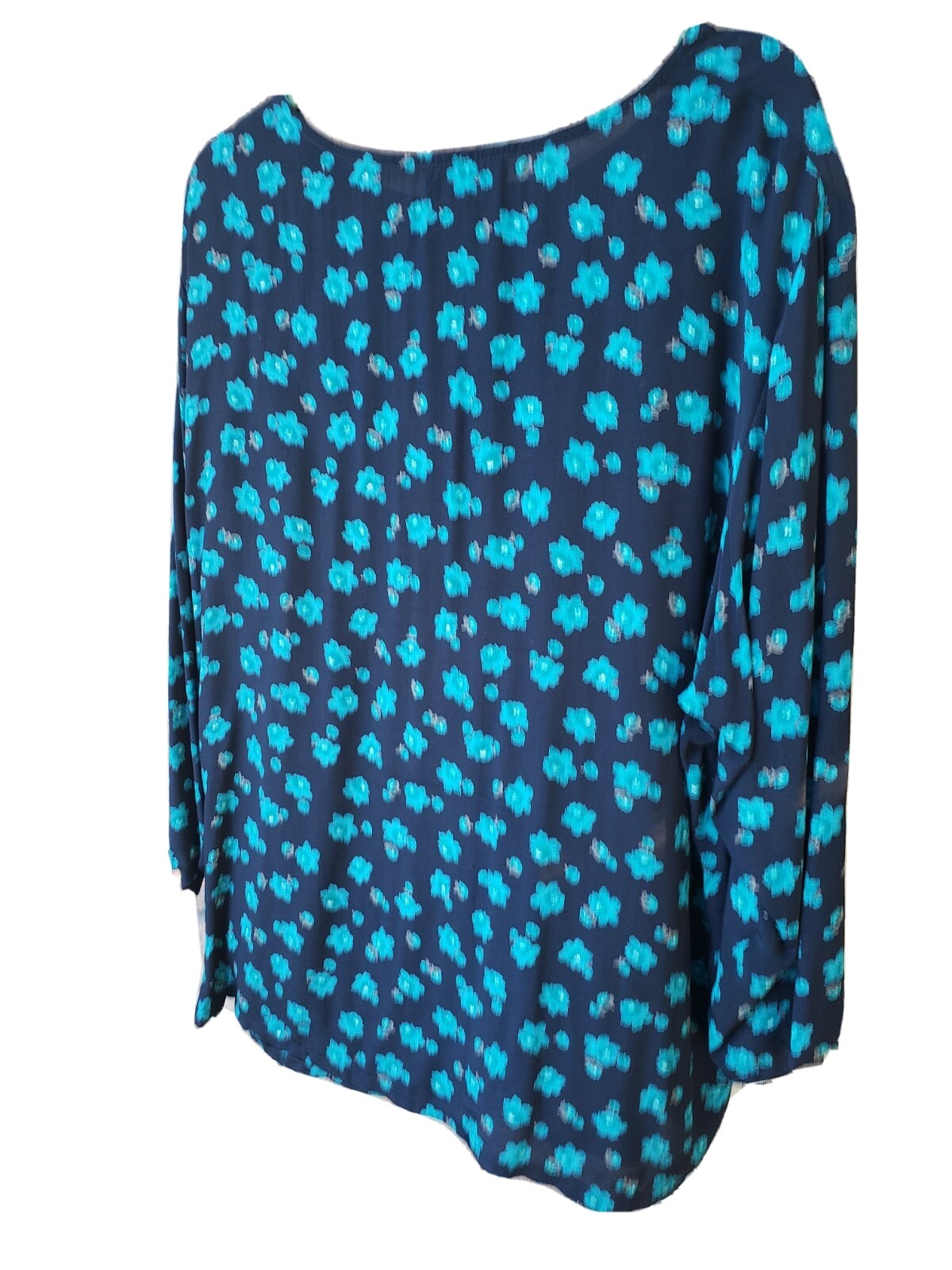 VTG 90s Carole Little Sz 16 Multicolor Floral L/S Tunic Top Shirt Pullover USA