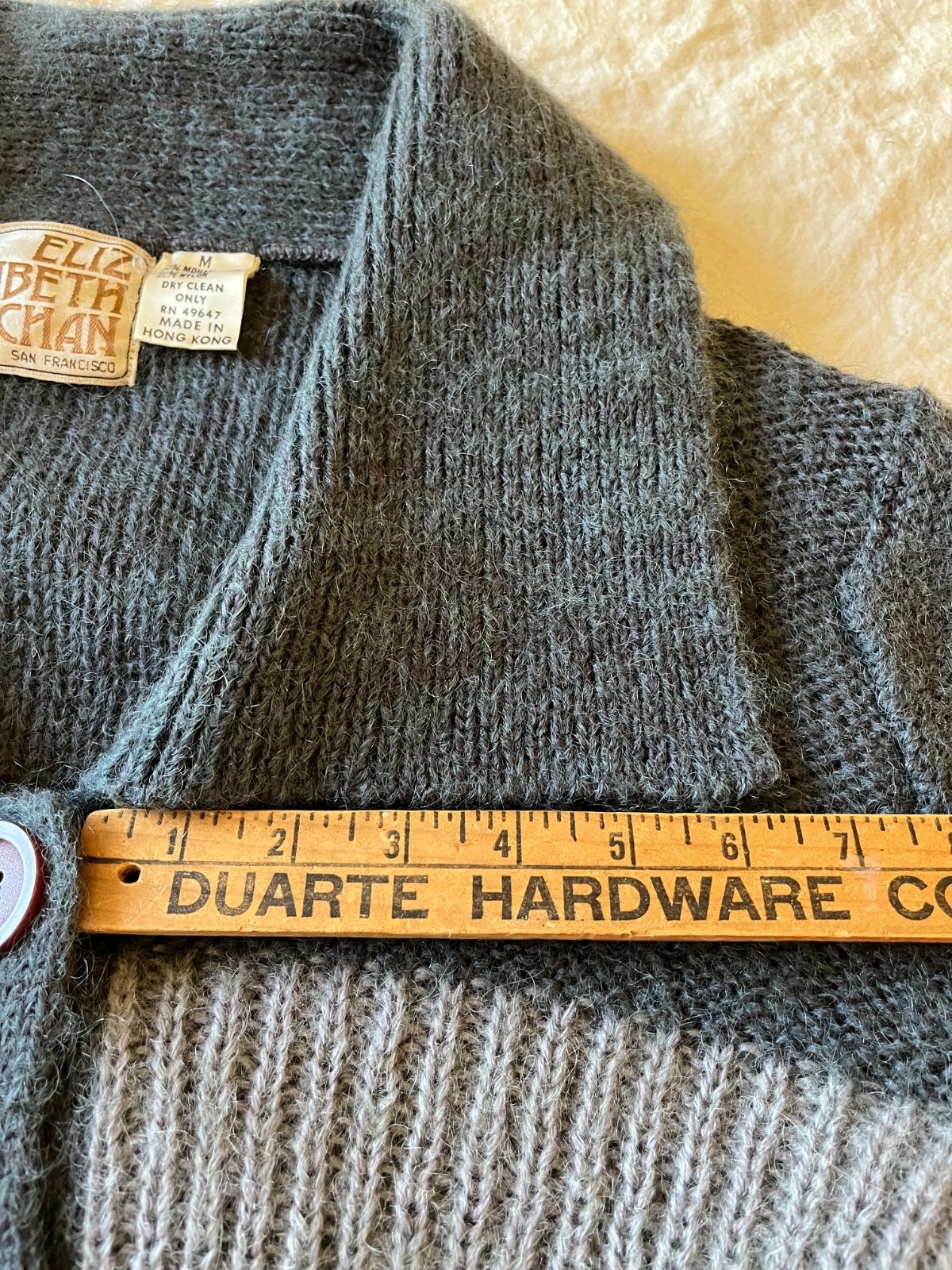 Vintage70’s-Elizabeth Chan San Francisco-Mohair/Nylon Cardigan-MED-Hong Kong-EUC