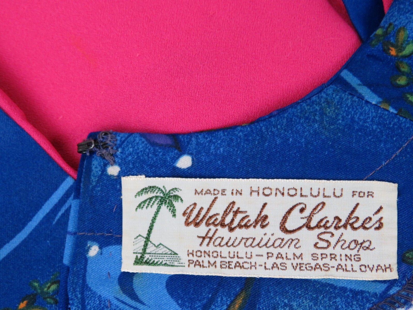 VTG 1950s 60s WALTAH CLARKE’S OF HONOLULU DRESS & CROP JACKET FLORAL POLY SILK?