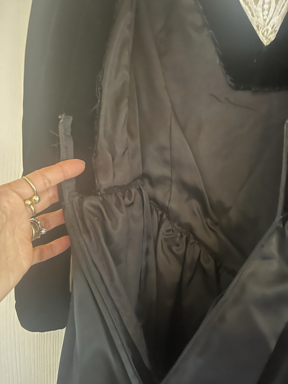 VTG 70s 80s Victorian Prairie Revival Romantic Goth Dark Academia Taffeta Dress
