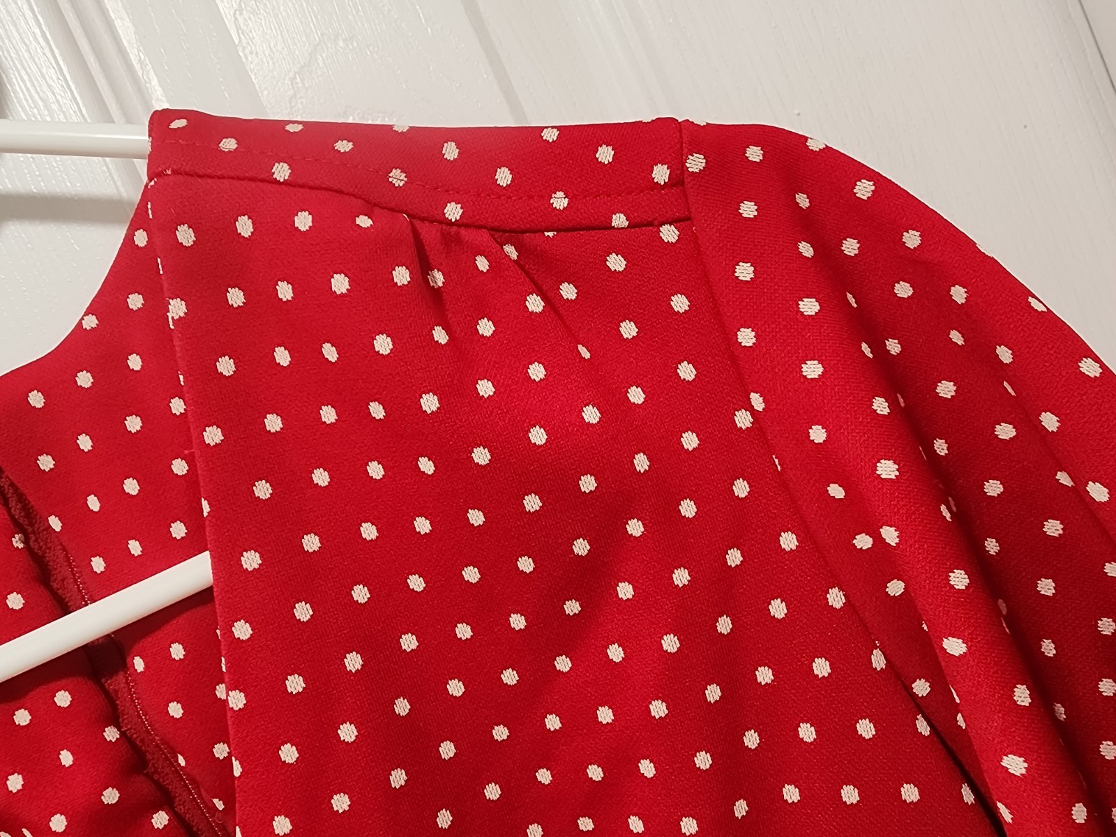 Vtg 60 70s Vicky Vaughn Red Polka Dot Fit Flare Flutter Sleeve Maxi Dress Sz Med