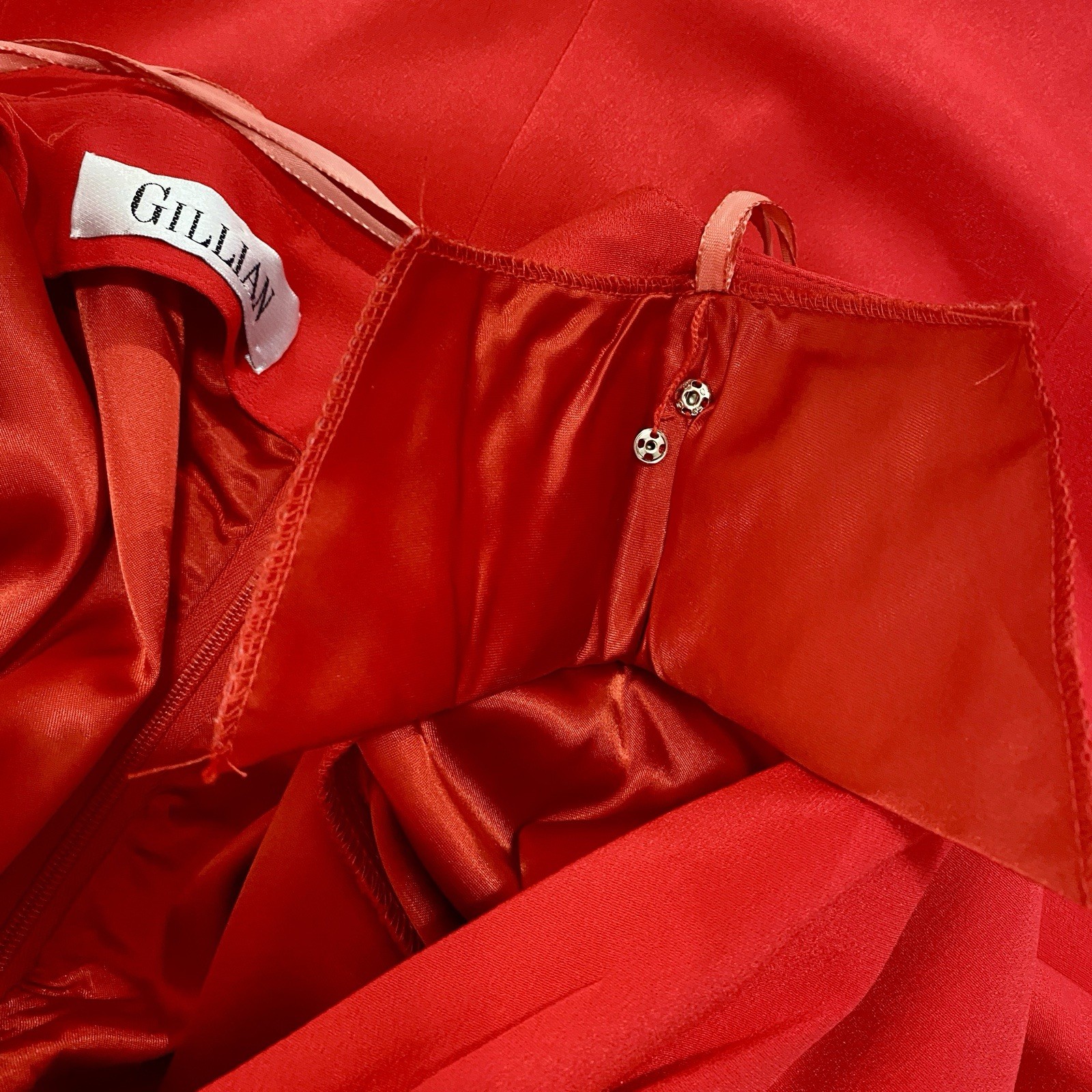 VTG Gillian 100% Silk Red Draped Surplice V-Neck Sheath Dress Size 14