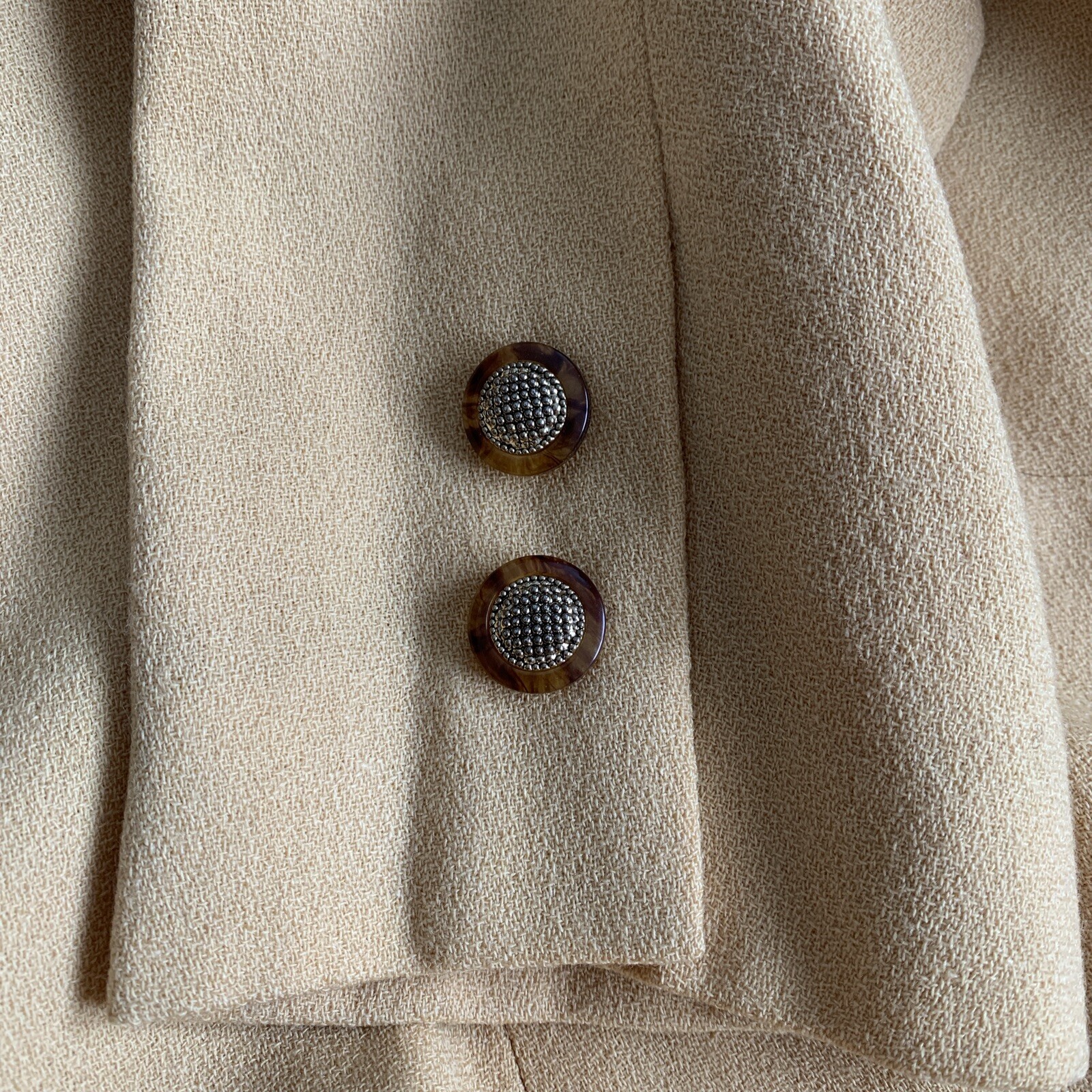 Vintage 80s Wool Kasper For ASL Asymmetrical Harvest Gold Yellow Blazer Jacket 8