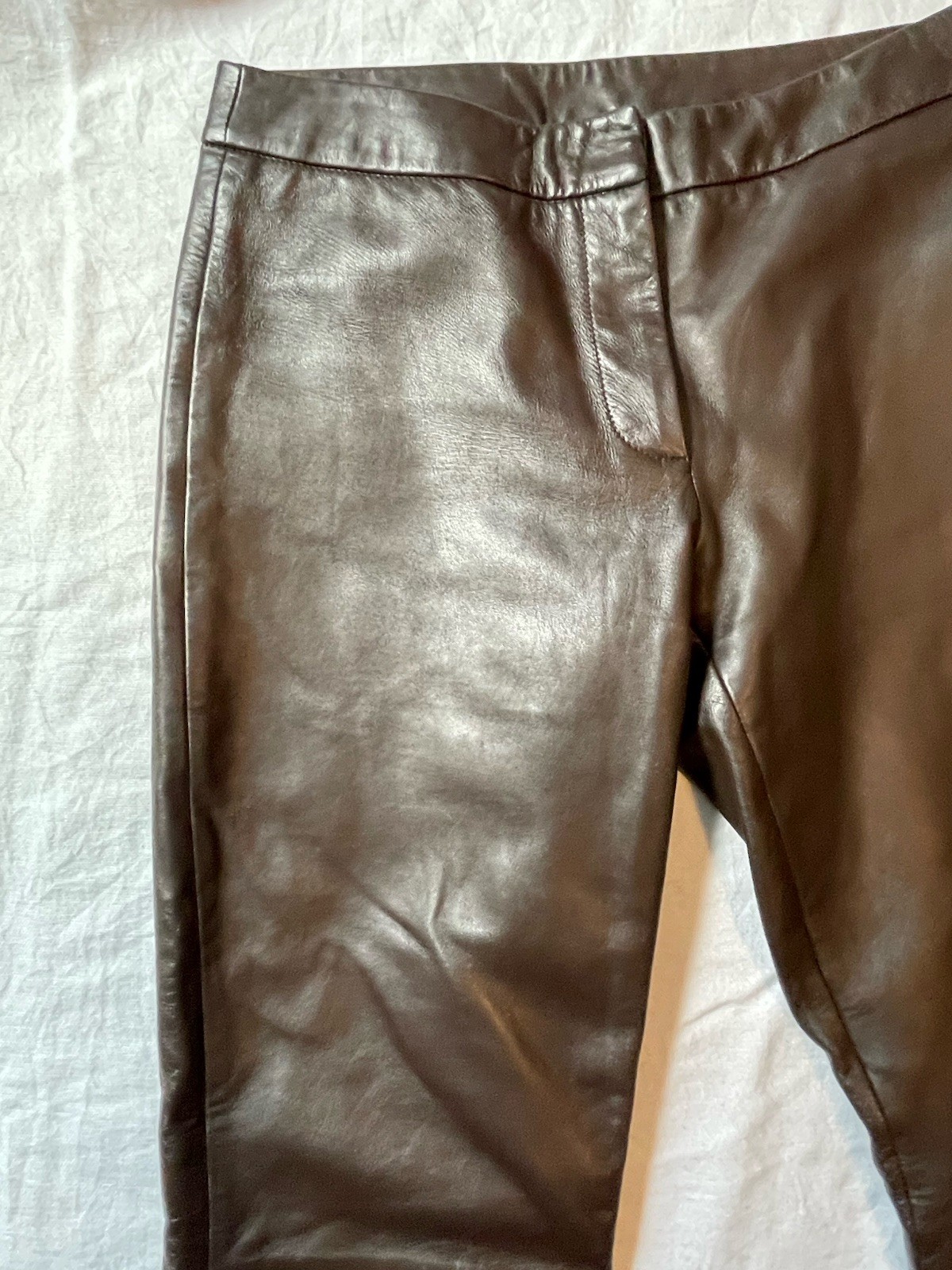 Vintage Y2K VS2 by Vakko Chocolate Brown Lambs Leather Pants Bootcut Size 2