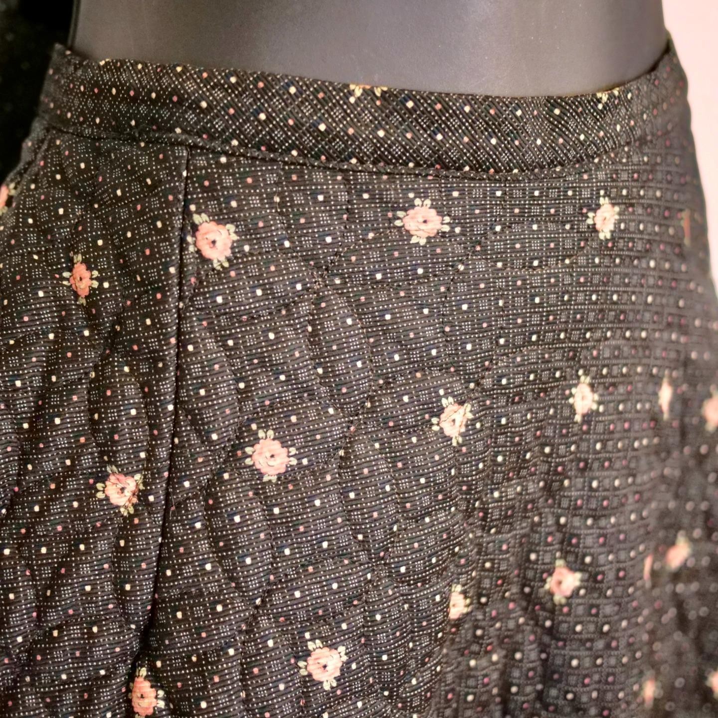 Vintage Nelly de Grab New York 50s Floral QUILTED Circle Skirt Swing Rockabilly