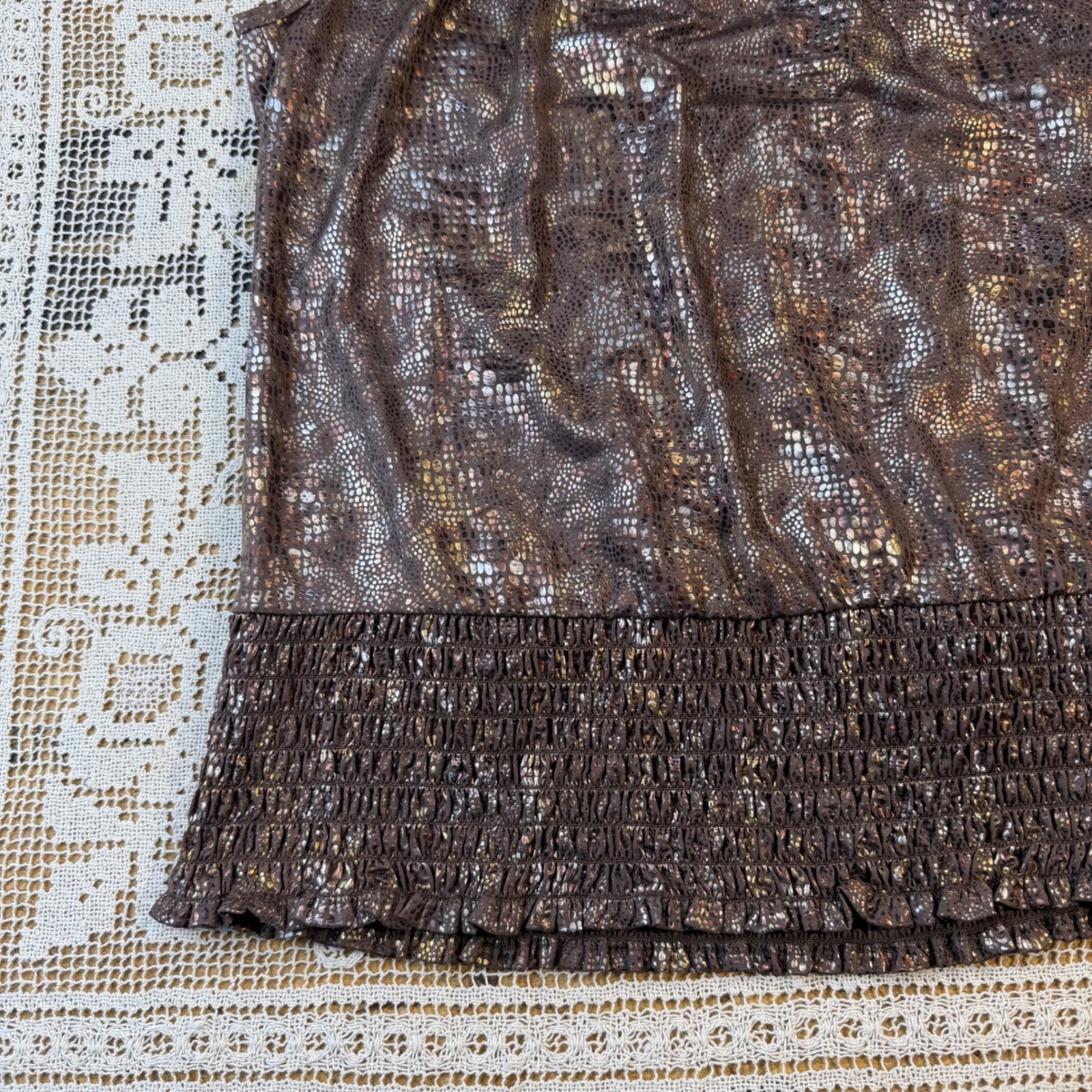 Vtg Cato Snake Print Keyhole Halter Top Sexy Y2K Night Out Shirt Sz M