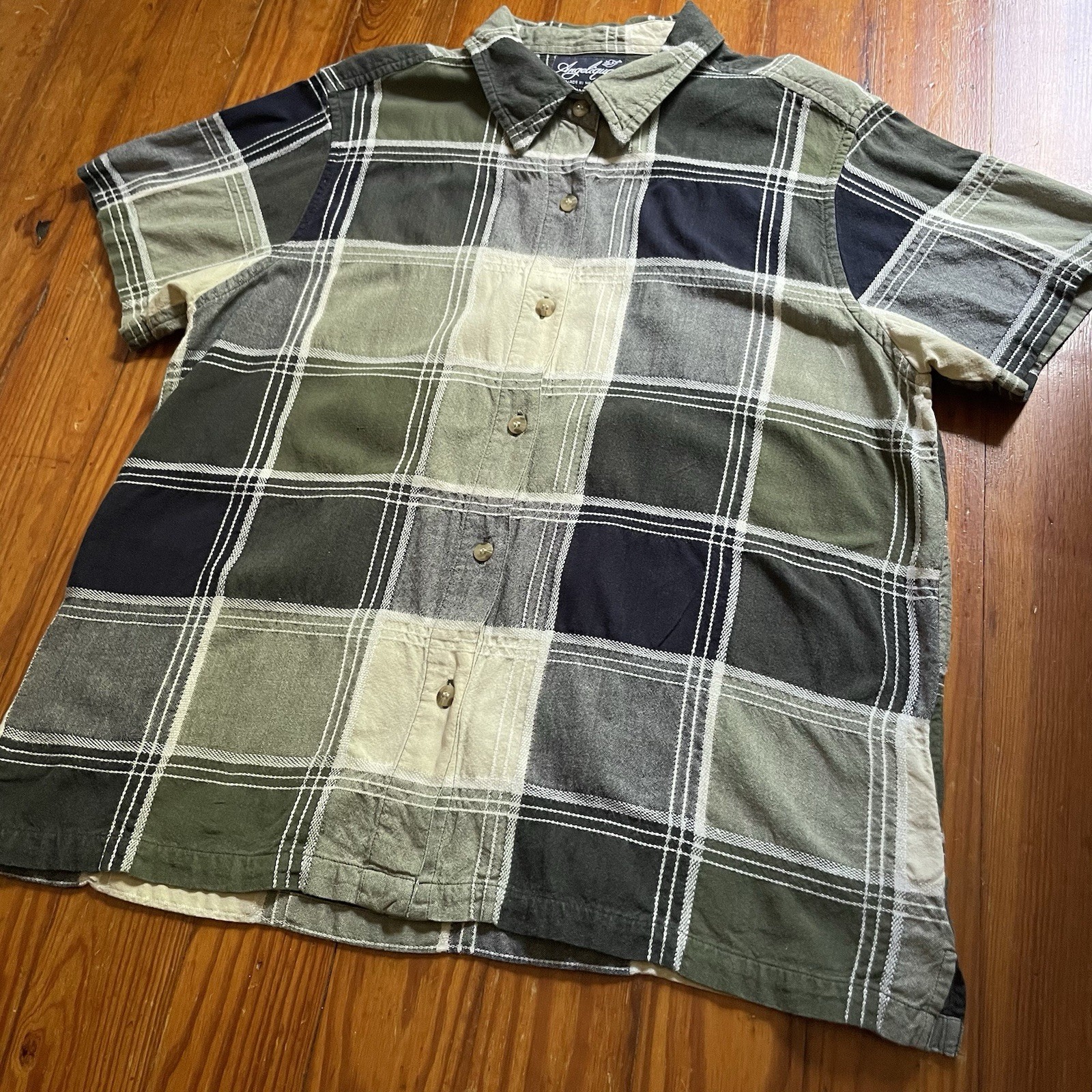 Vintage 90s Plaid Checkered Button Up by Angelique