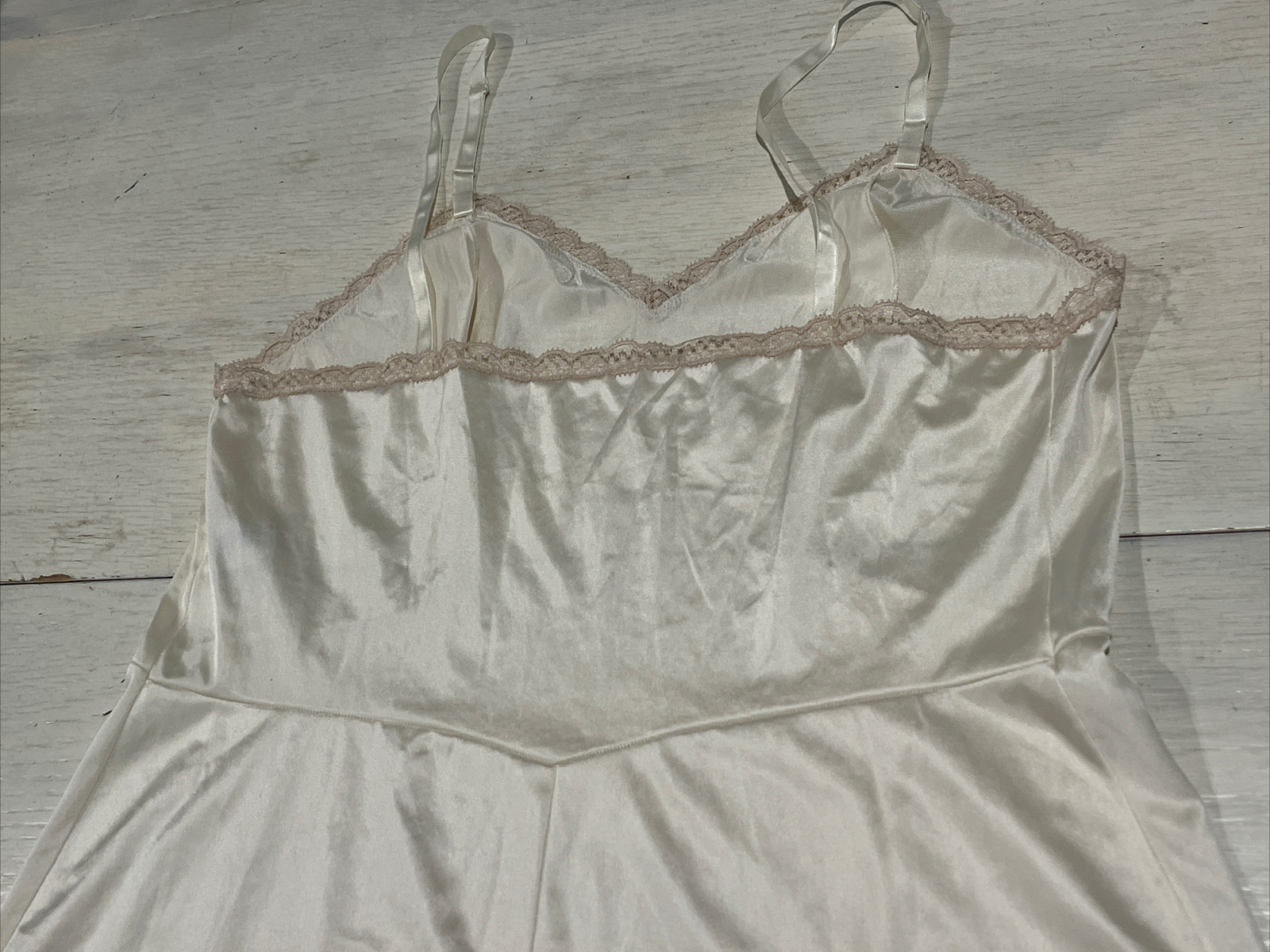Vintage Slip Women’s 36 Full Ivory With Lace Trim Adjustable Straps