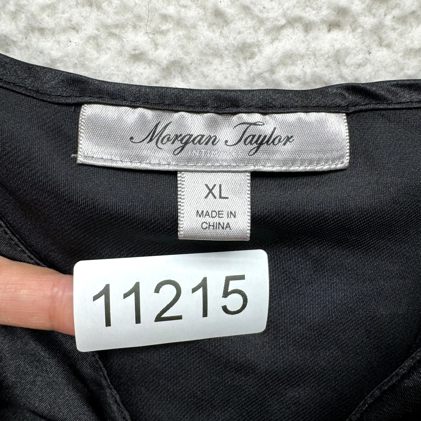 Y2K Vintage Morgan Taylor Slip Dress Chemise Lingerie XL Black Satin Lace