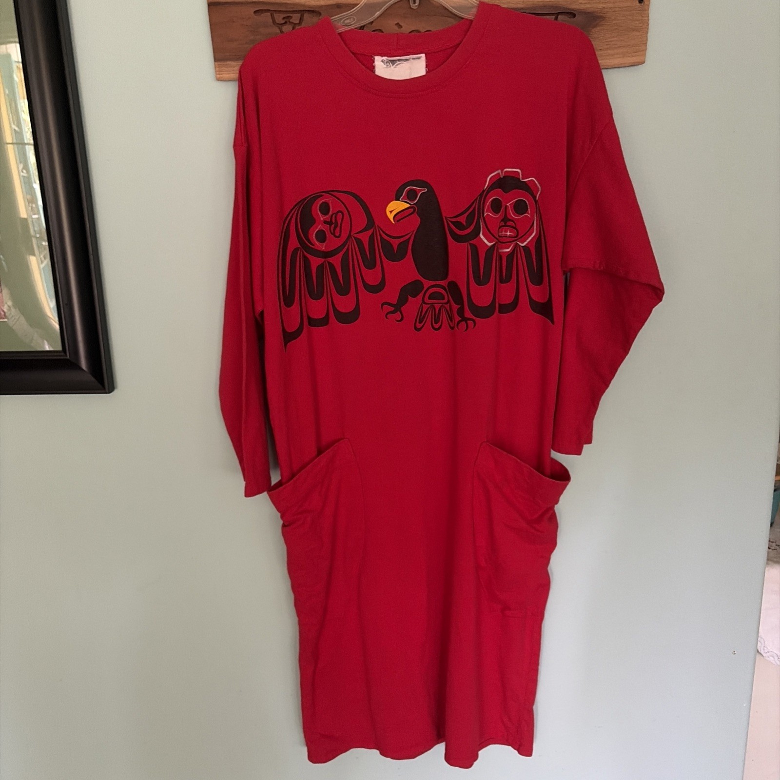 Tunic Dress/Long Vest by AyAyMut Coast Salish First Nations Design Vintage