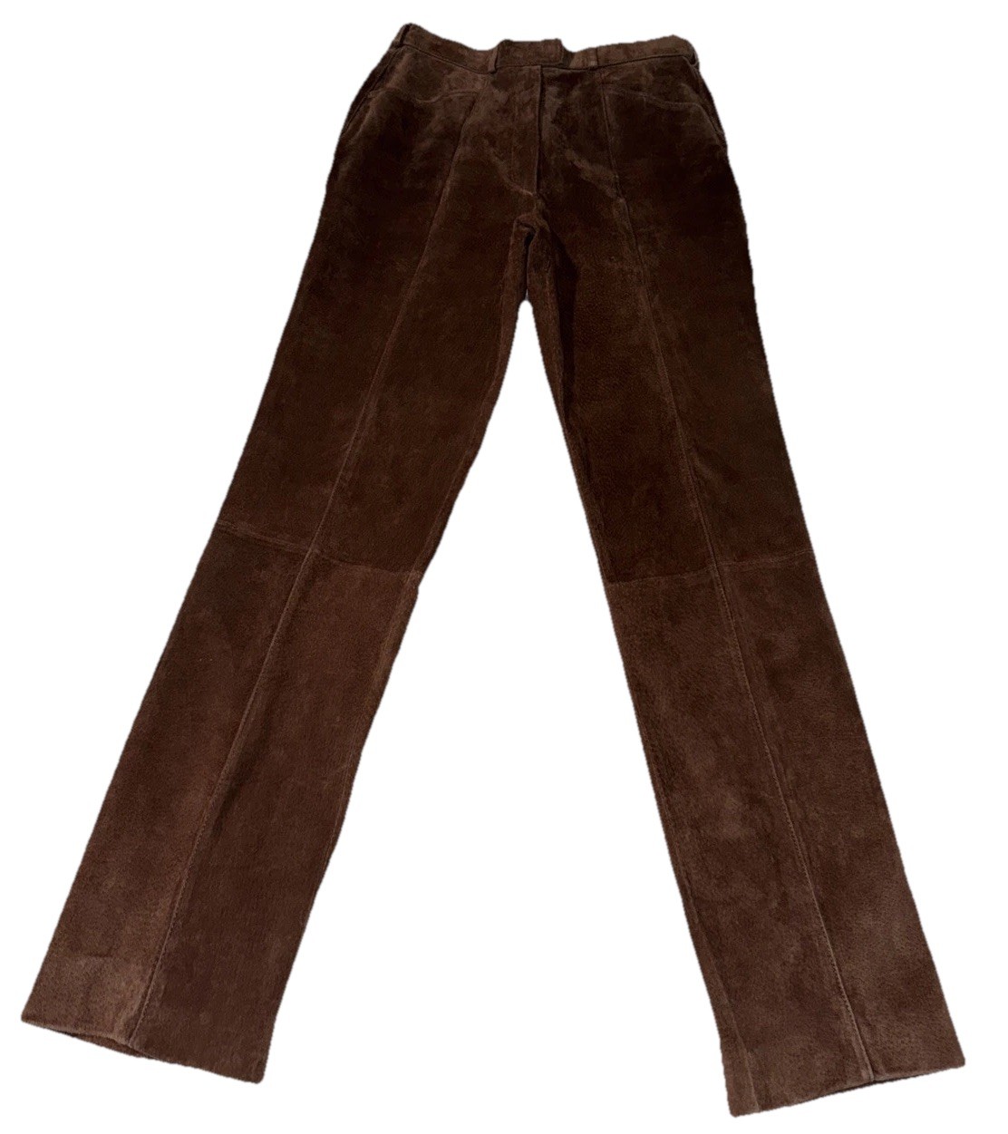 VTG Suede Leather Pants Women’s Brown High Rise Straight Leg Rodeo Sz M 10 *READ