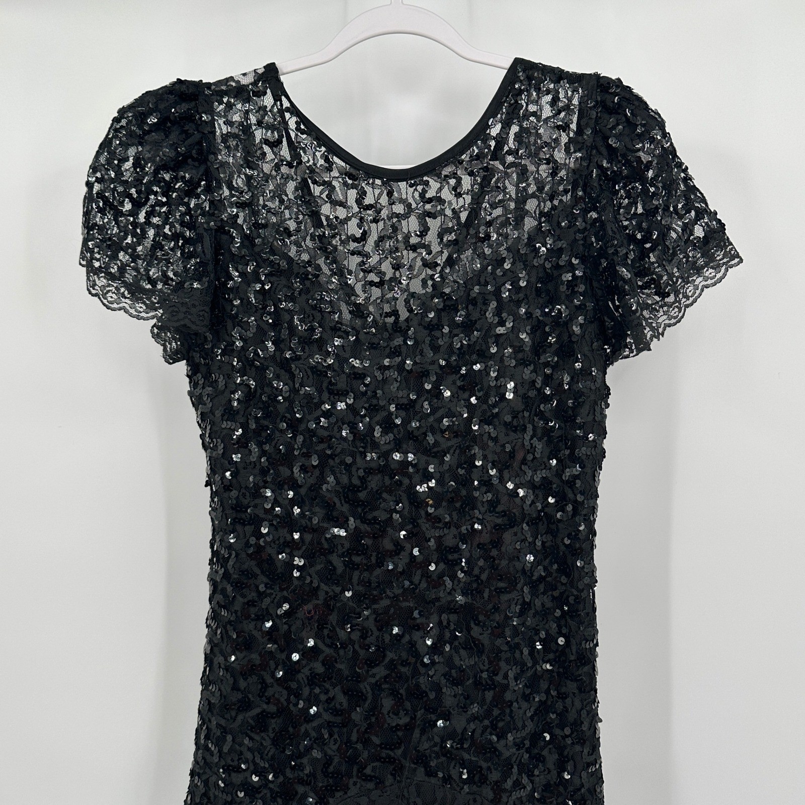 Womens Vintage Glam Maxi Dress SIze 11 Whimsigoth Romantic Lace Goth 80s Black