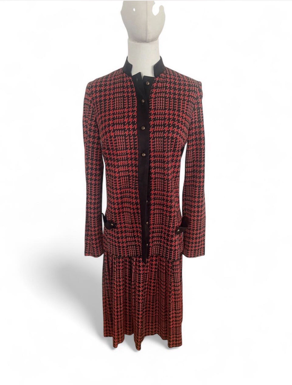 Vintage 70s New York 2-Piece Houndstooth Dress Set