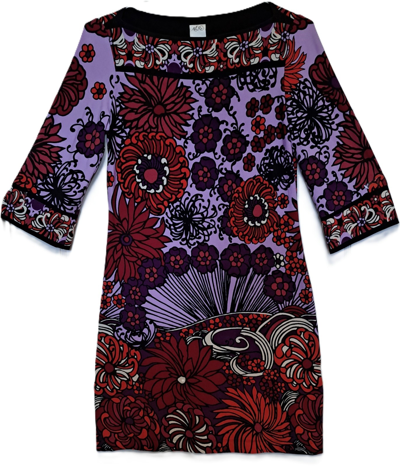 Vtg Psychedelic 90s Does 70s Shift Dress S/M